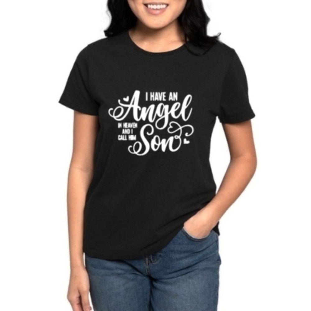 Son Angel Memorial Black Graphic T Shirt